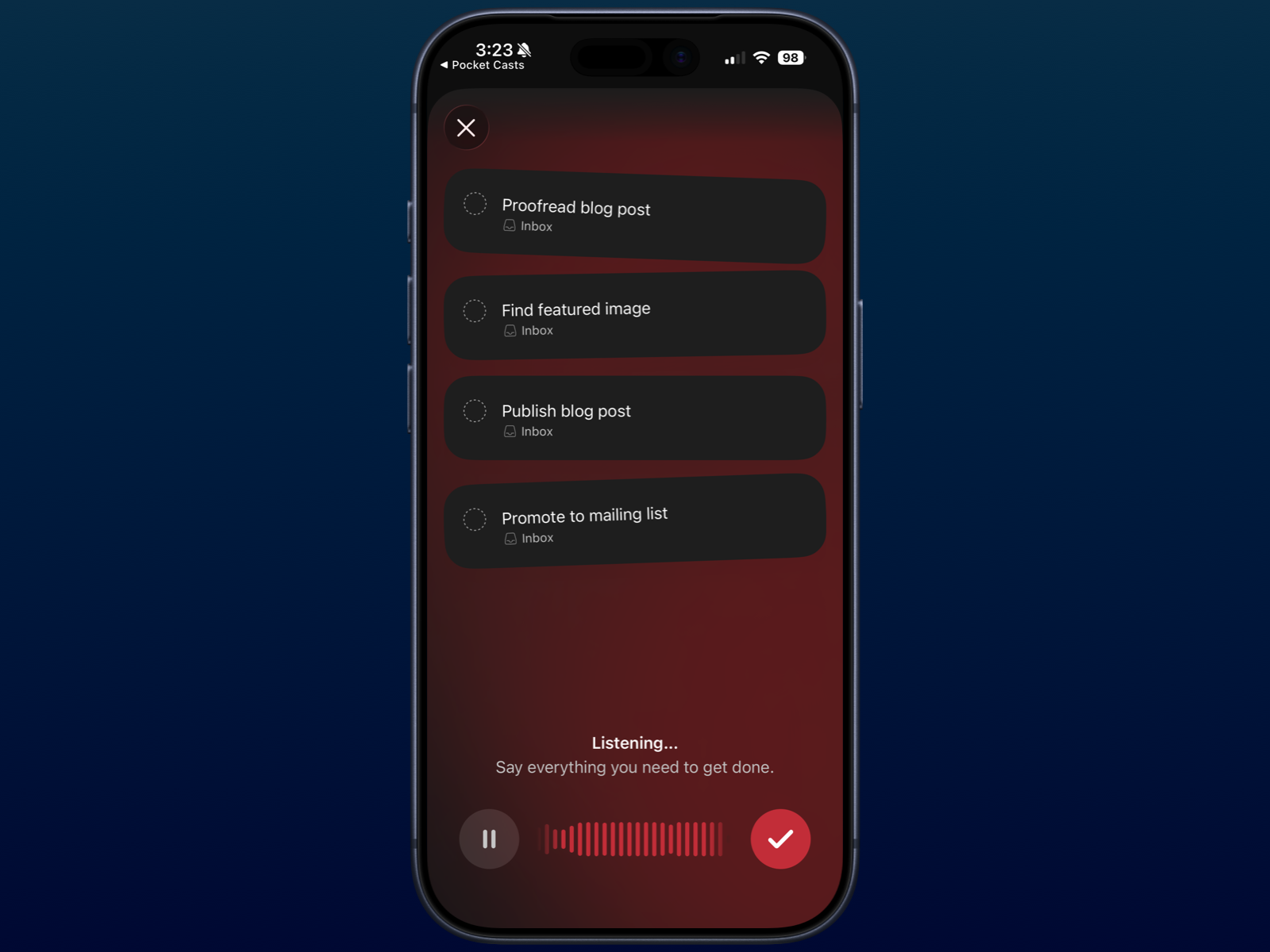 Todoist Ramble helps me automate task capture